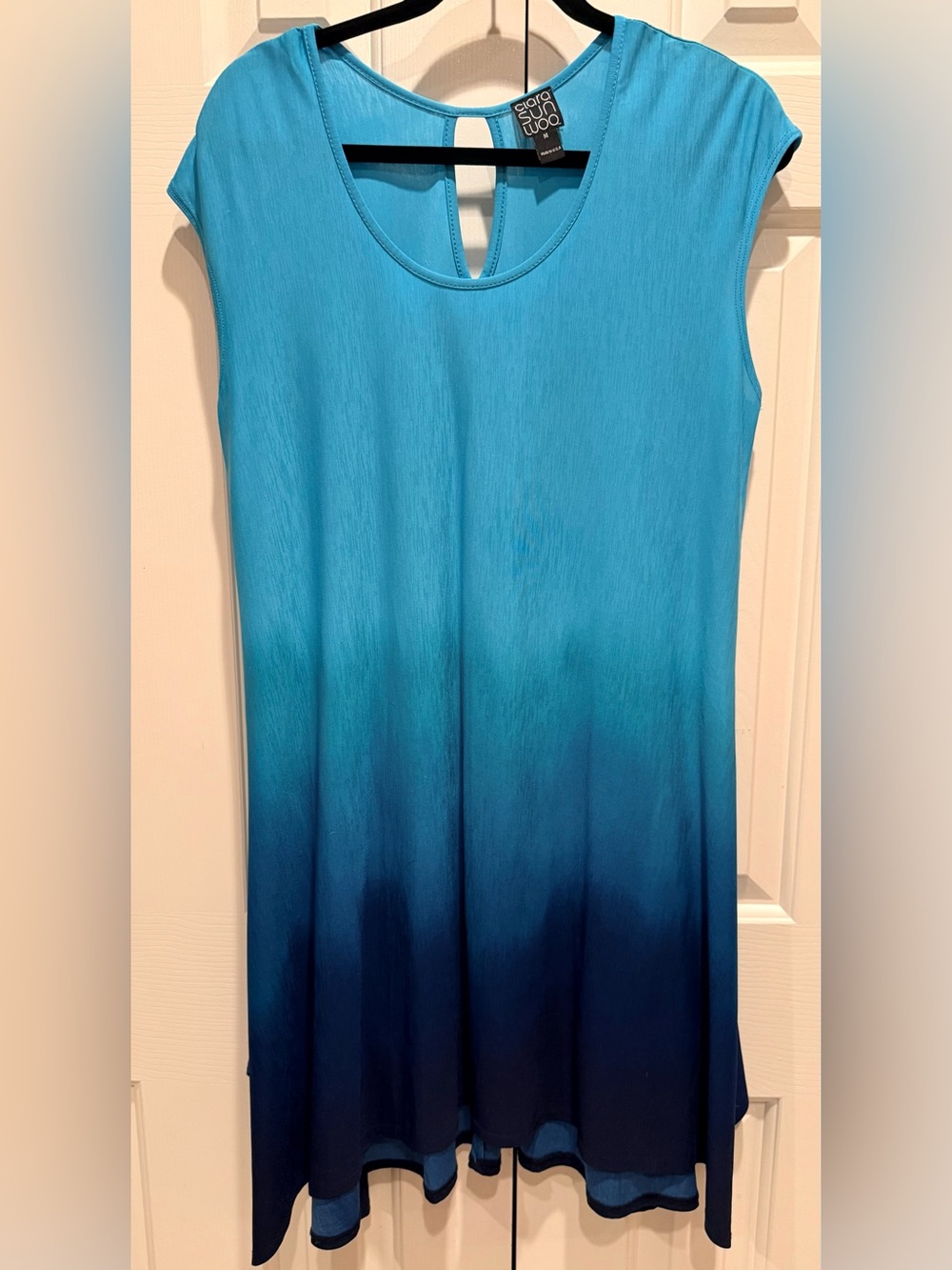 Clara Sun Woo Medium Blue Ombre Sleeveless Dress Sundress
